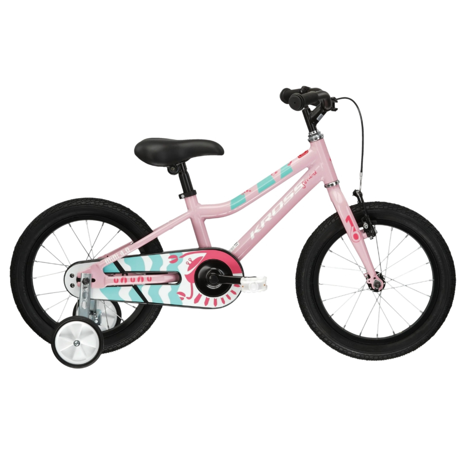 Kross Mini 4.0 16" - model 2025 ružová / seledynová / ružová / lesk - 9" (100-120 cm) · záber 1