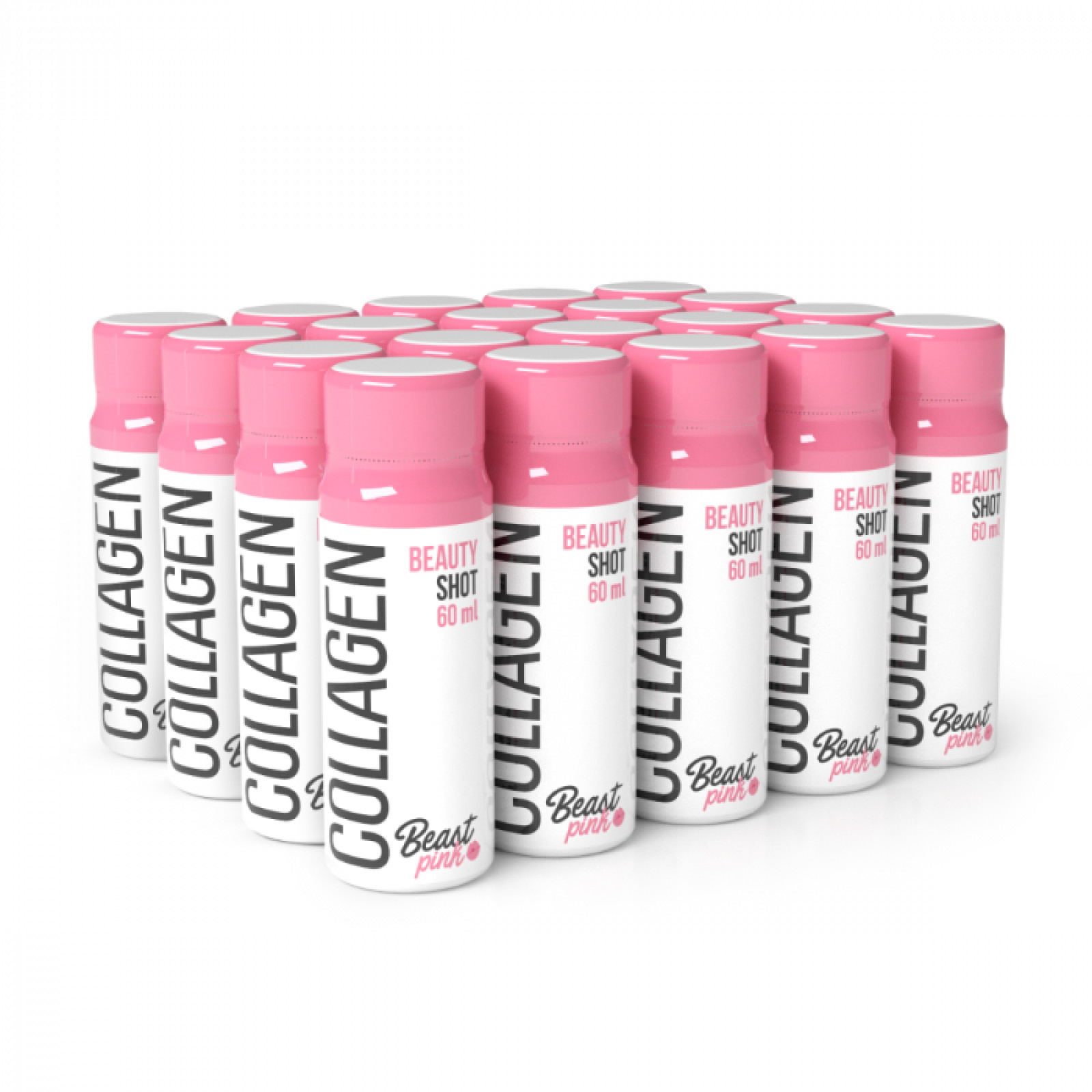 BeastPink Collagen Beauty Shot lesné ovocie - Príchuť: Lesné ovocie | Hmotnosť: 1,2 kg | Objem: 20 x 60 ml | Balenie: 20 · záber 1