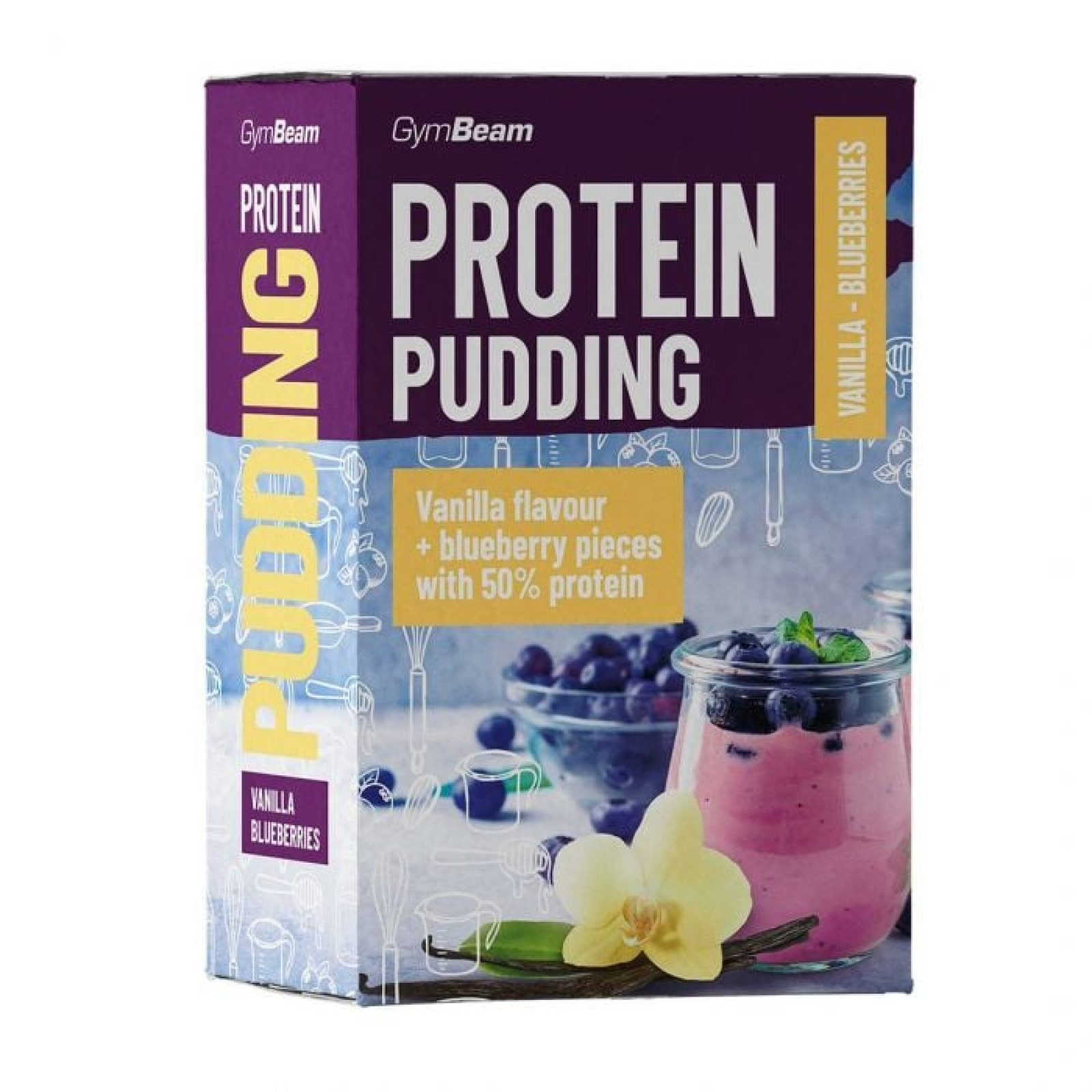 GymBeam Proteínový puding vanilka čučoriedky · záber 1
