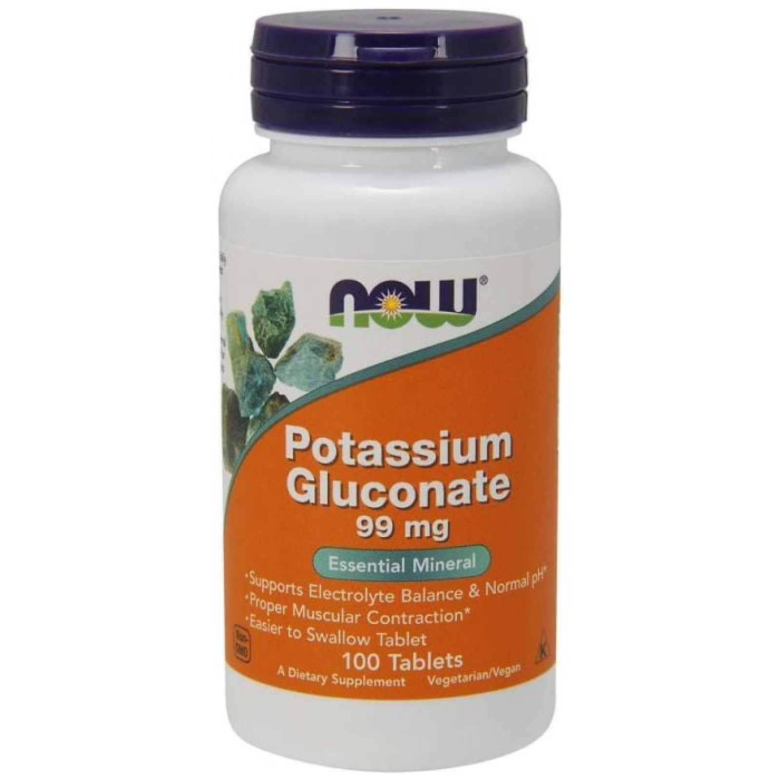 Now Potassium Gluconate, 99 mg, 100 tablet · záber 1