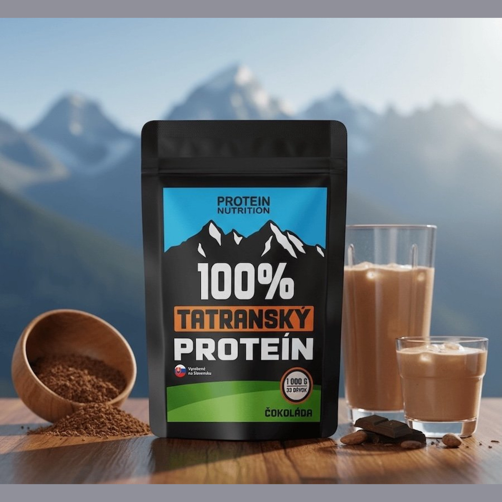 100% Tatranský Proteín - Protein Nutrition 1000 g Čokoláda · záber 1