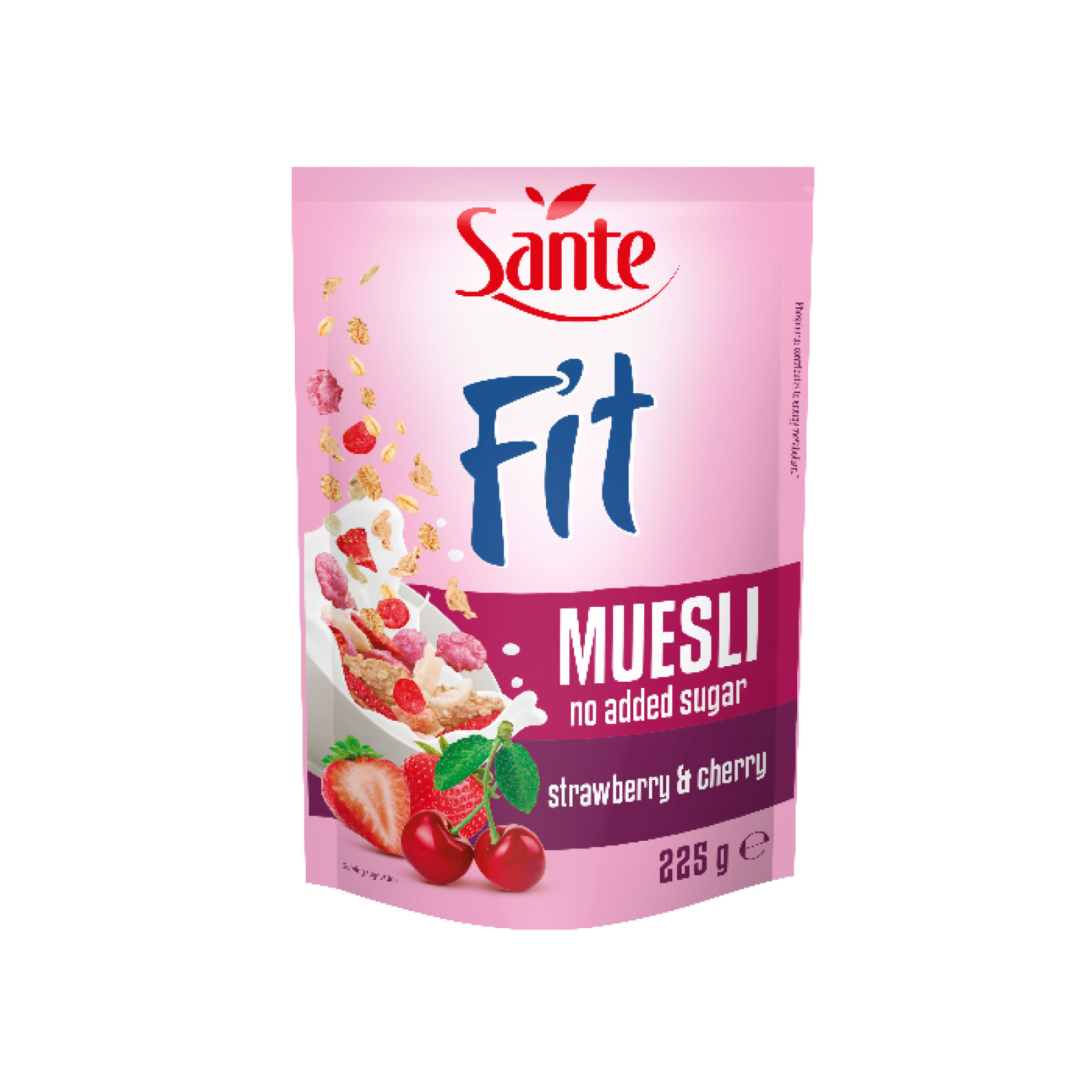 Sante Fit Raňajkové cereálie jahoda, malina a čerešňa - Príchuť: Jahoda, malina a čerešňa | Hmotnosť: 1,8 kg · záber 1