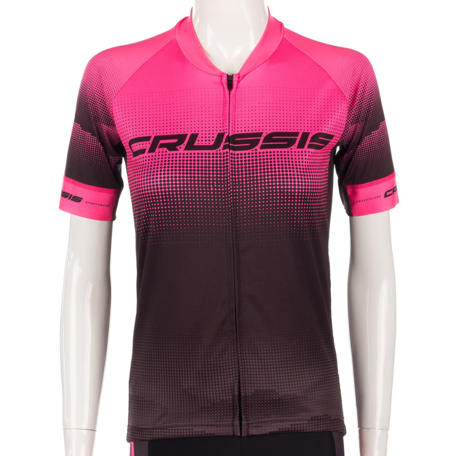 Crussis Dámsky cyklistický dres s krátkym rukávom čierno-ružová - L · záber 1
