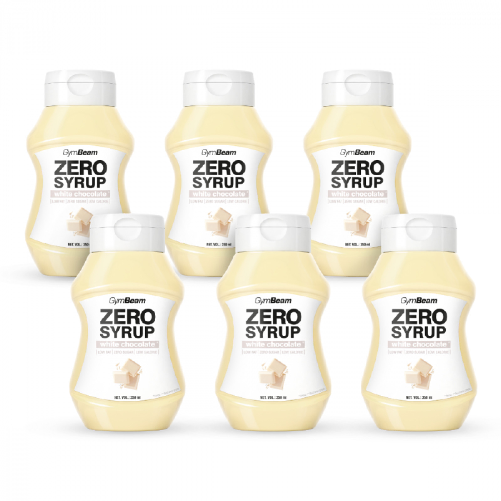 GymBeam ZERO SIRUP biela čokoláda - Hmotnosť: 2,1 kg | Objem: 6 x 350 ml · záber 1