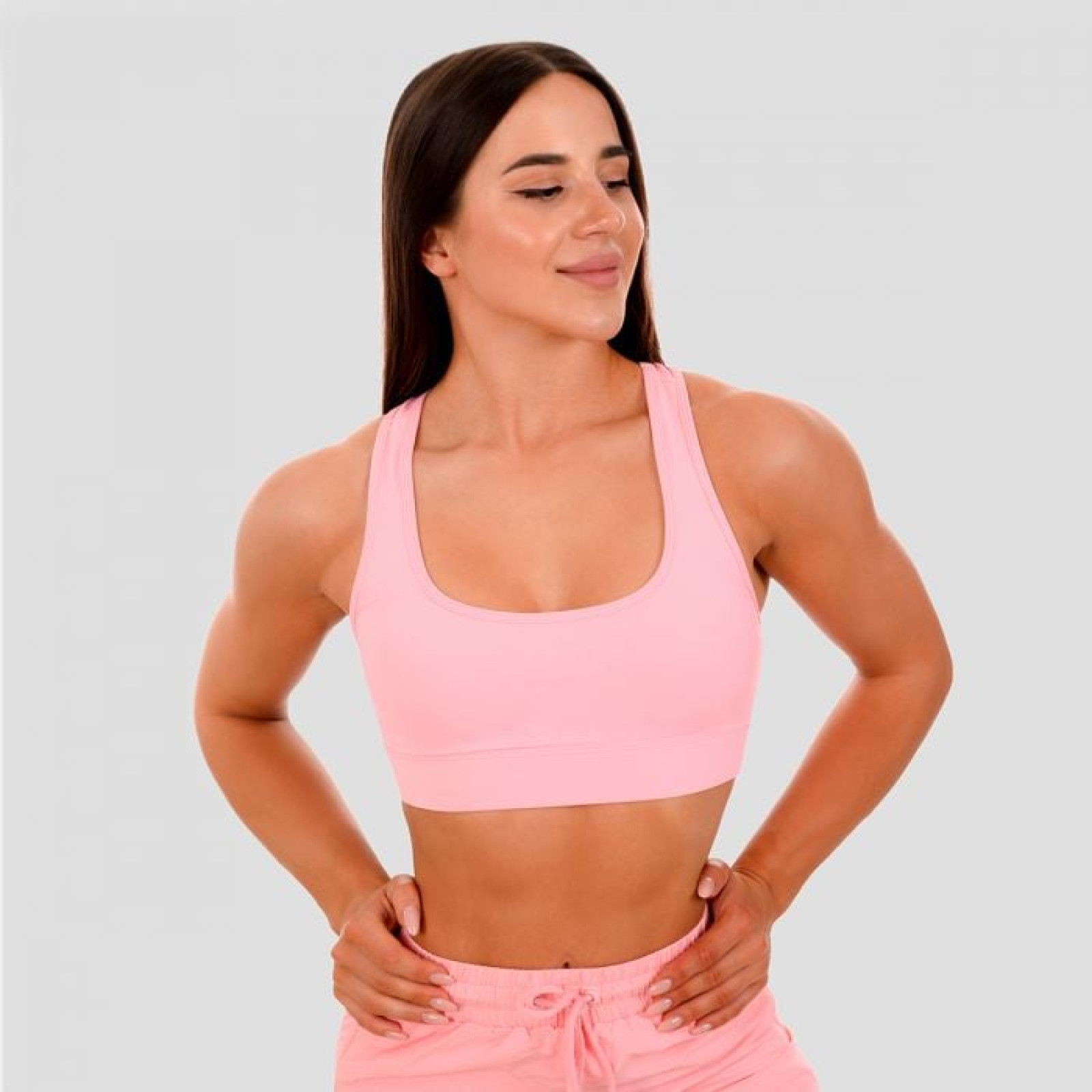 GymBeam Športová podprsenka Mesh Panel pink LL · záber 1