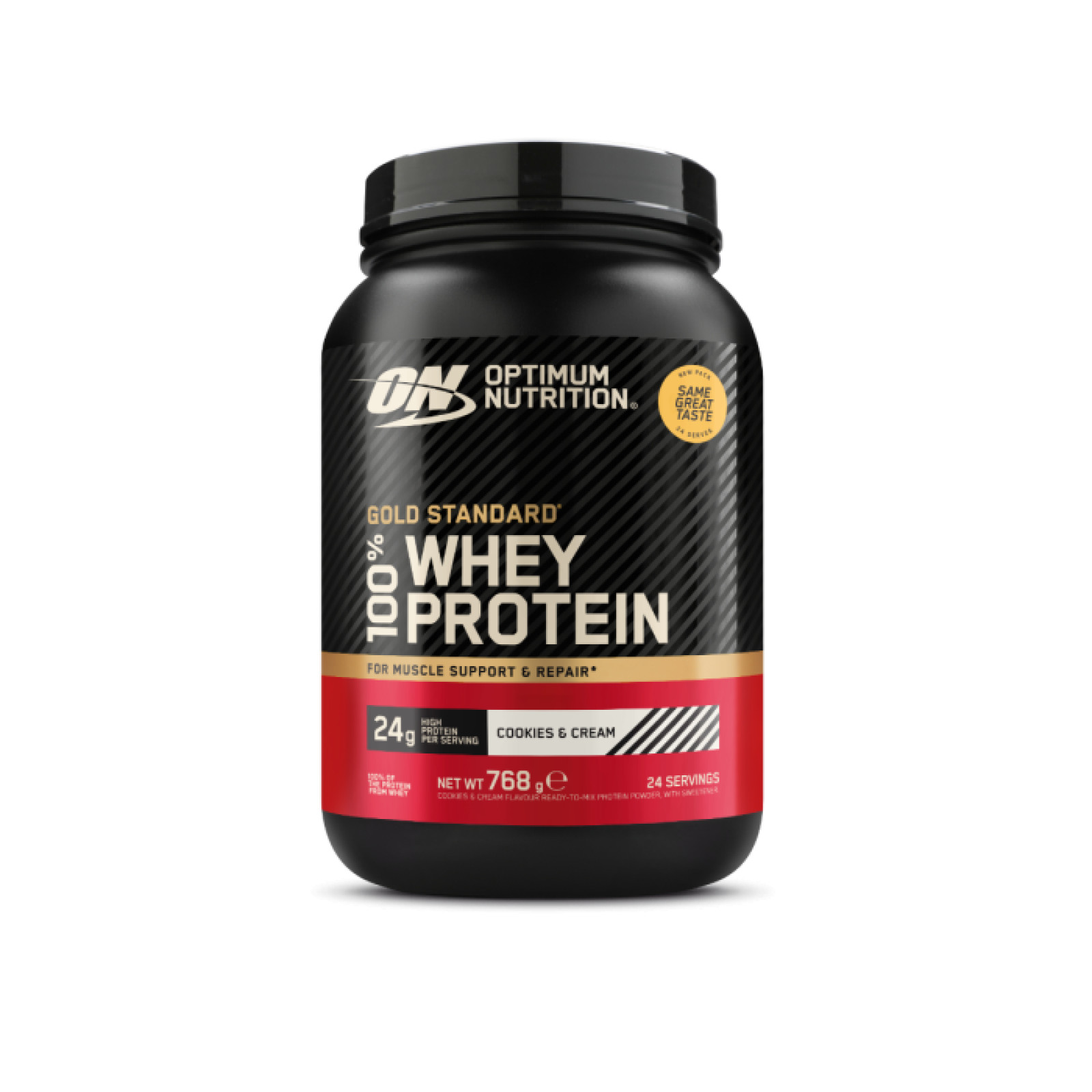 Optimum Nutrition 100 Whey Gold Standard cookies & cream - Príchuť: Cookies & cream | Hmotnosť: 0,768 kg | Balenie: 6 · záber 1