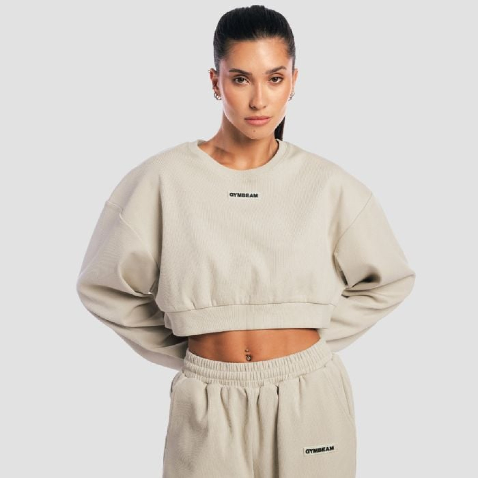 GymBeam Dámska mikina cropped Aura Grey L · záber 1