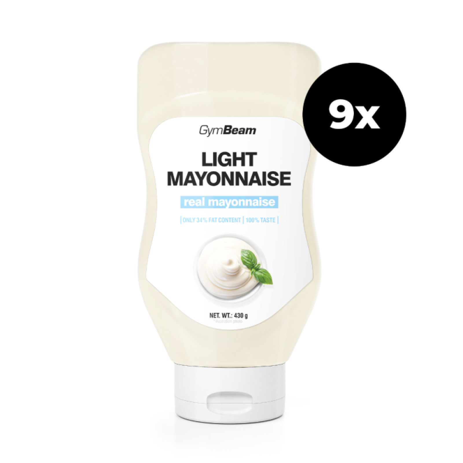 GymBeam Light majonéza - Hmotnosť: 3,87 kg | Objem: 9 x 430 ml · záber 1