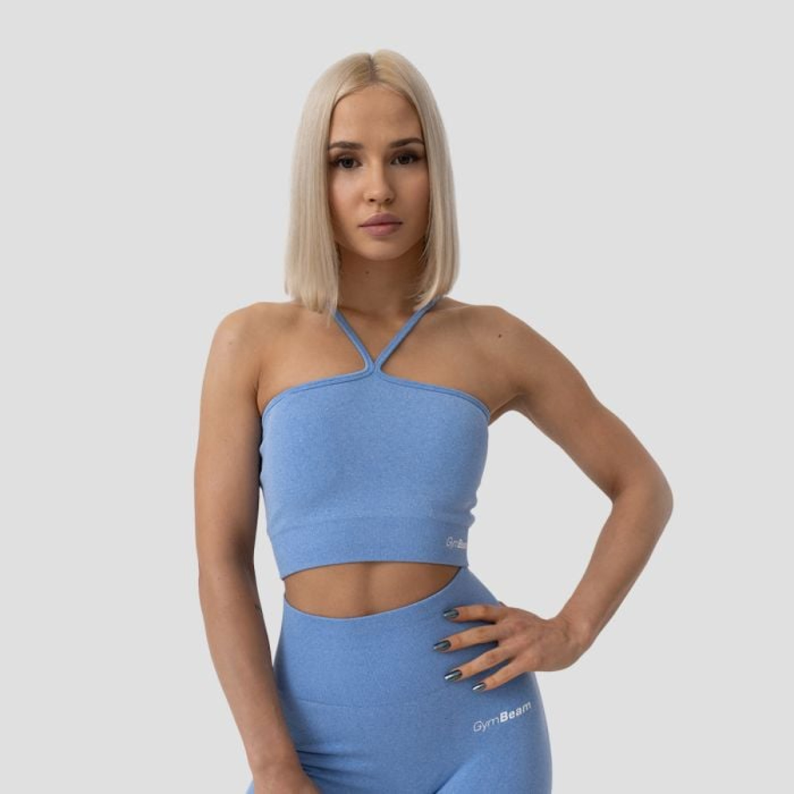 GymBeam Športová podprsenka Halter FLO Blue LL · záber 1