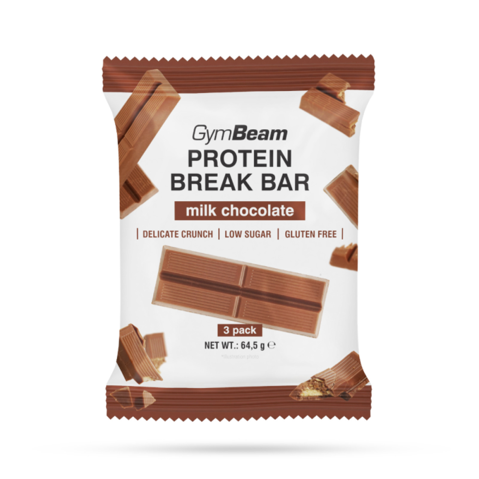 GymBeam Protein Break Bar 3pack - Hmotnosť: 0,0645 kg | Balenie: 14 · záber 1