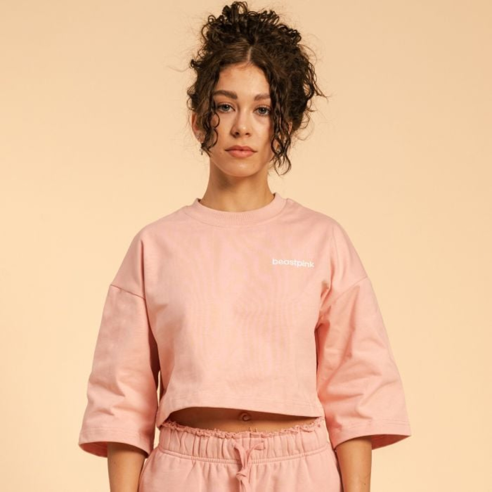 BeastPink Dámske tričko Cropped Serenity Pink LL · záber 1