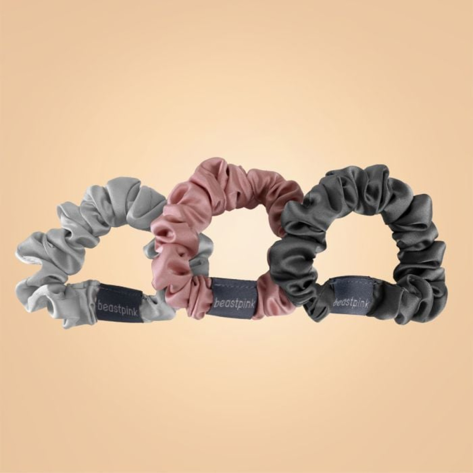 BeastPink Set saténových gumičiek do vlasov Mix · záber 1