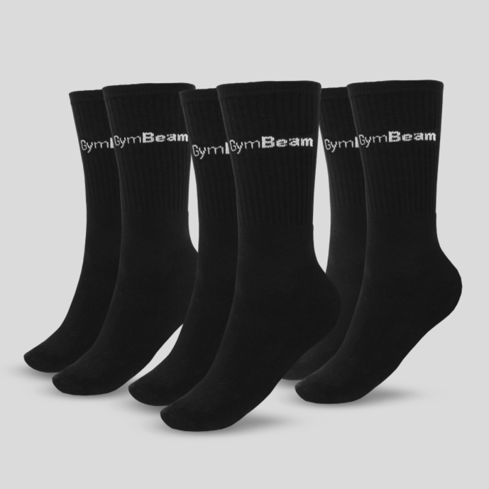 GymBeam Ponožky 3/4 Socks 3Pack Black MM · záber 1