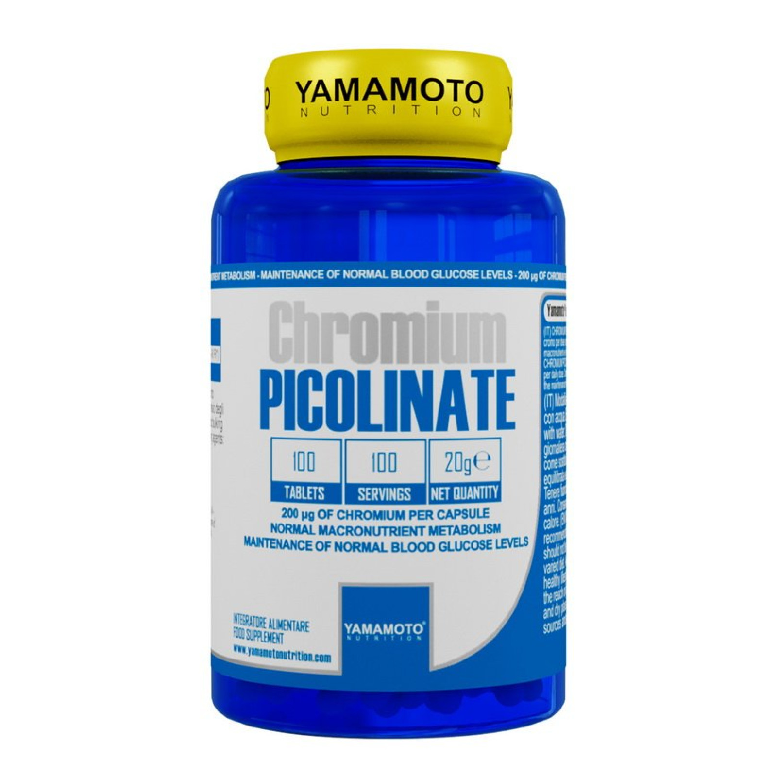 Chromium Picolinate (chróm vo forme pikolinátu) - Yamamoto 100 tbl. · záber 1