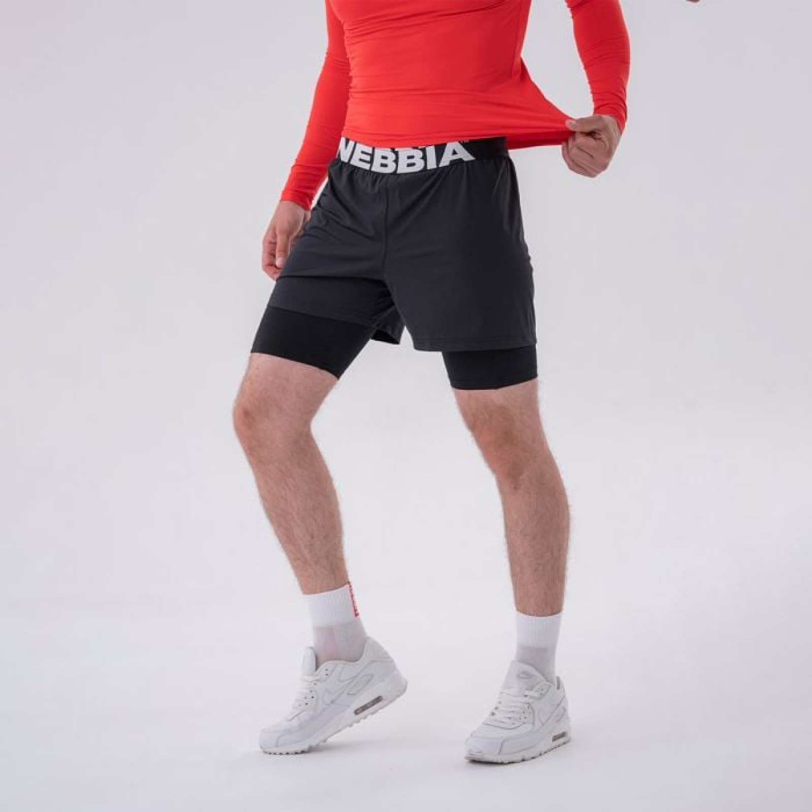 NEBBIA Pánske šortky Double-Layer Black XXL · záber 1