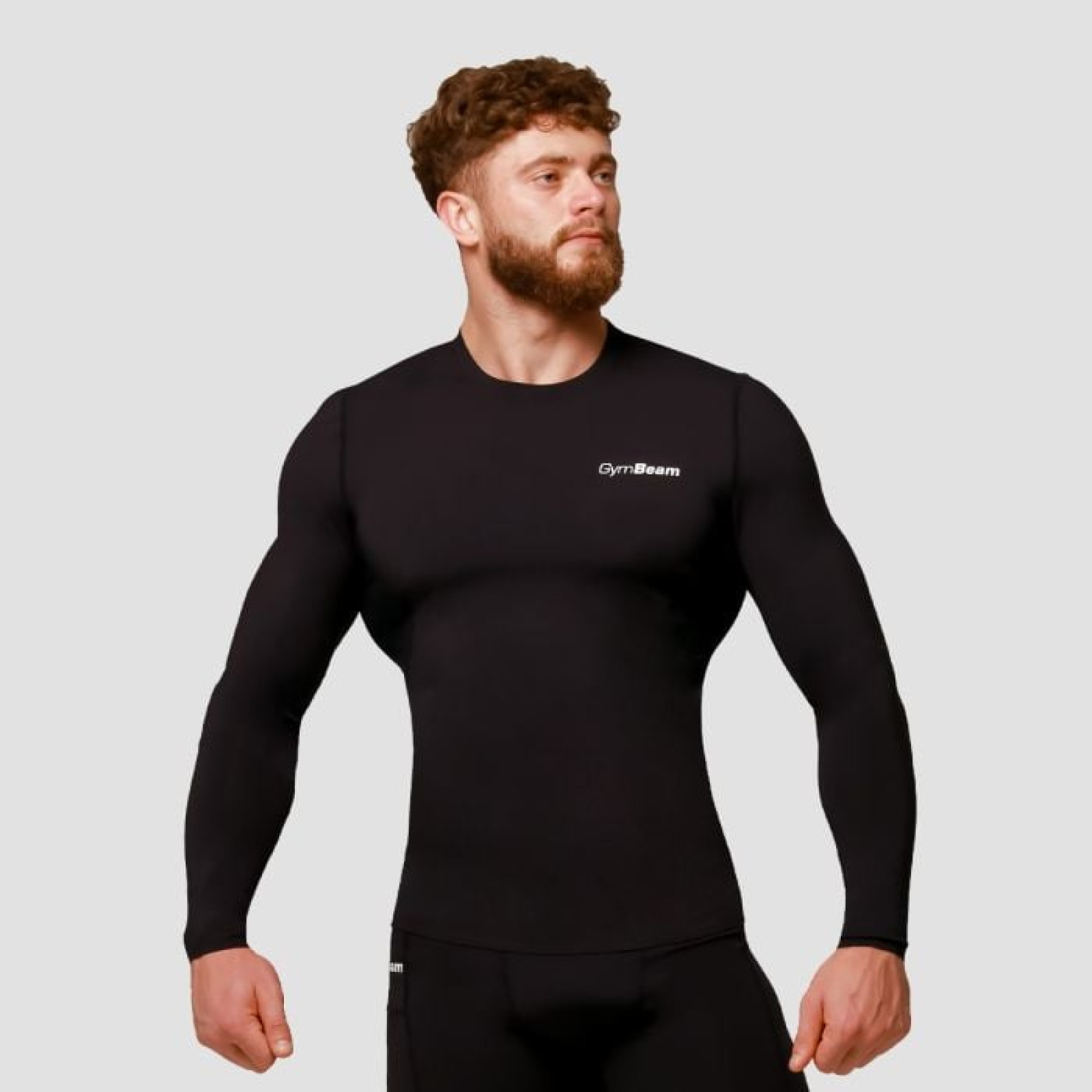 GymBeam Kompresné tričko s dlhým rukávom Mid Black M · záber 1