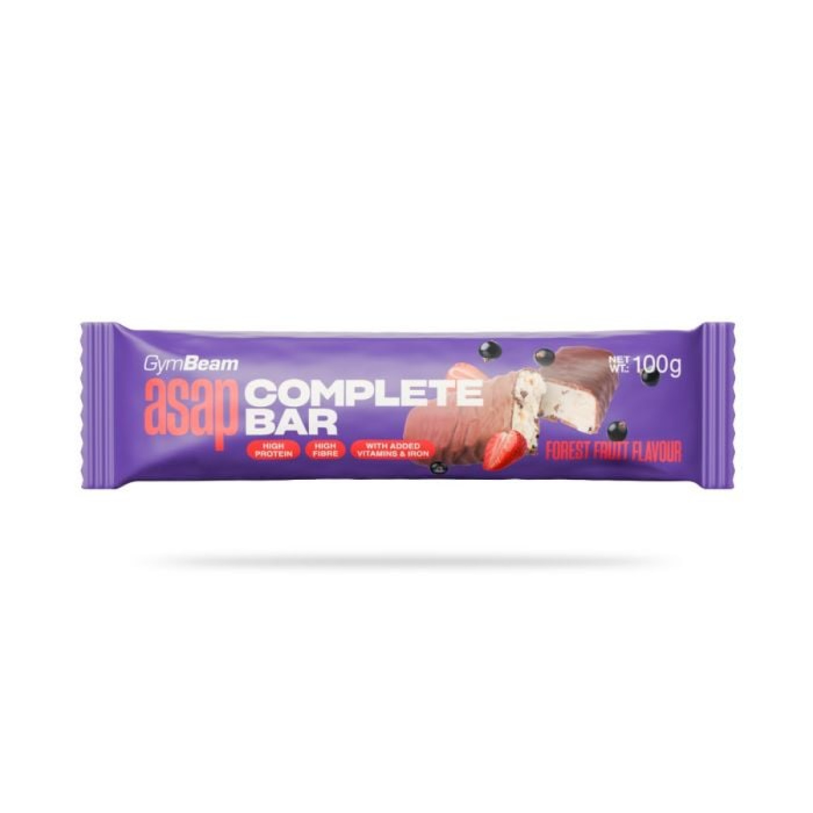 GymBeam ASAP Complete Bar lesné ovocie - Príchuť: Lesné ovocie | Hmotnosť: 0,1 kg | Balenie: 24 · záber 1