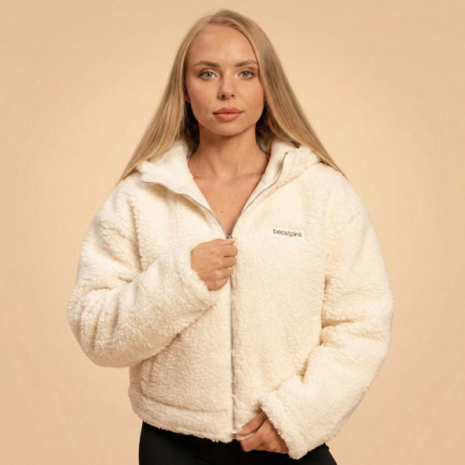 BeastPink Dámska bunda Hoodie Bliss Ivory LL · záber 1