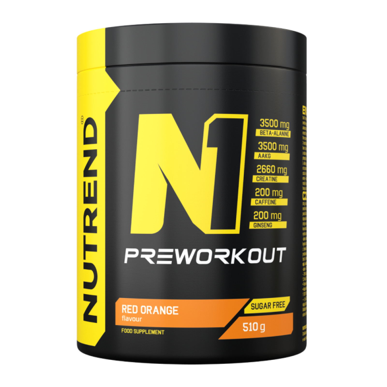 NUTREND N1 Pre-Workout červený pomaranč - Príchuť: Červený pomaranč | Hmotnosť: 0,51 kg | Balenie: 6 · záber 1