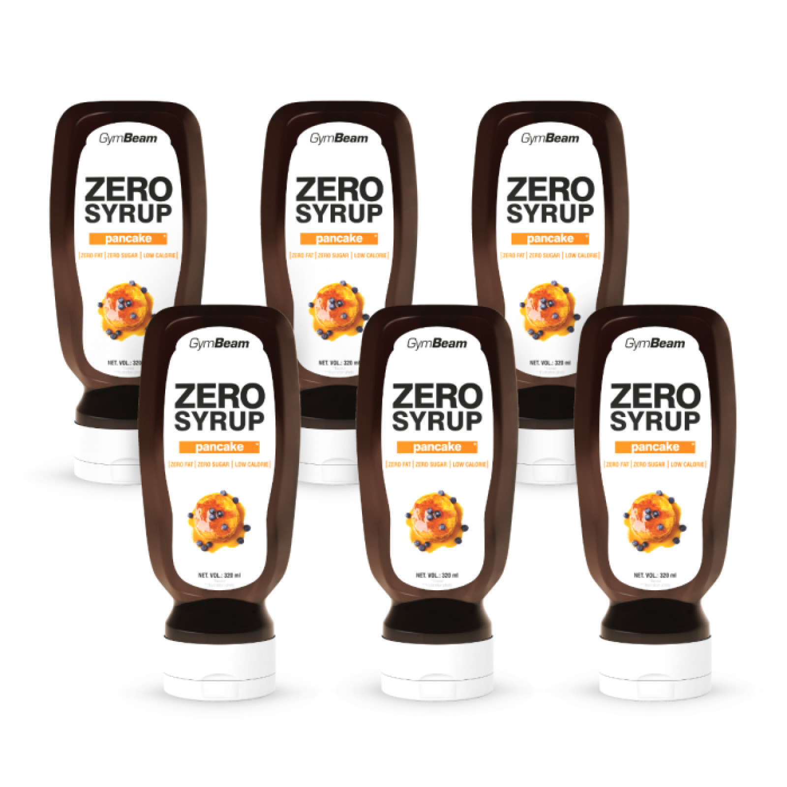 GymBeam ZERO SIRUP na palacinky - Hmotnosť: 1,92 kg | Objem: 6 x 320 ml · záber 1