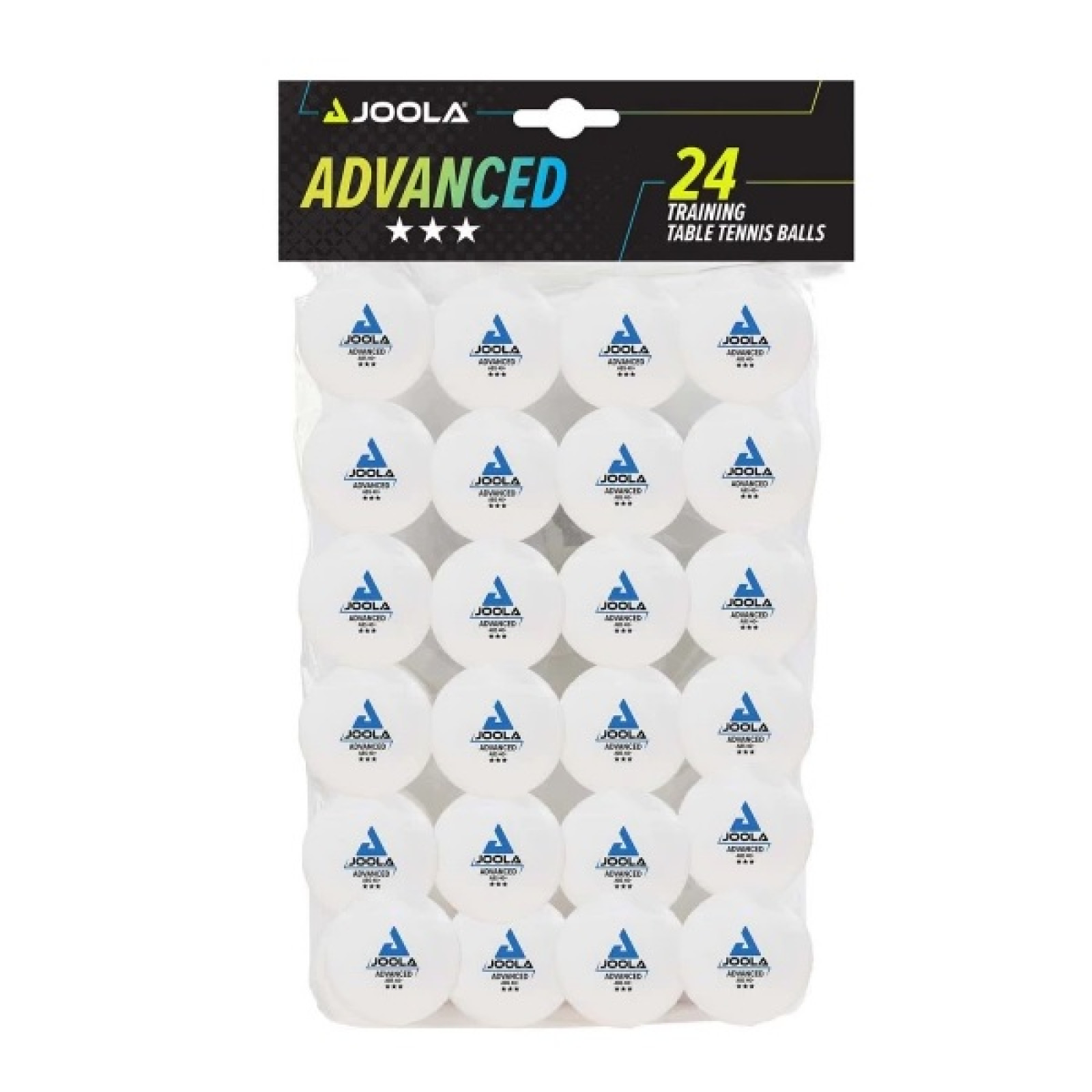 Loptičky na stolný tenis JOOLA Advanced Training *** 24 ks - biele · záber 1
