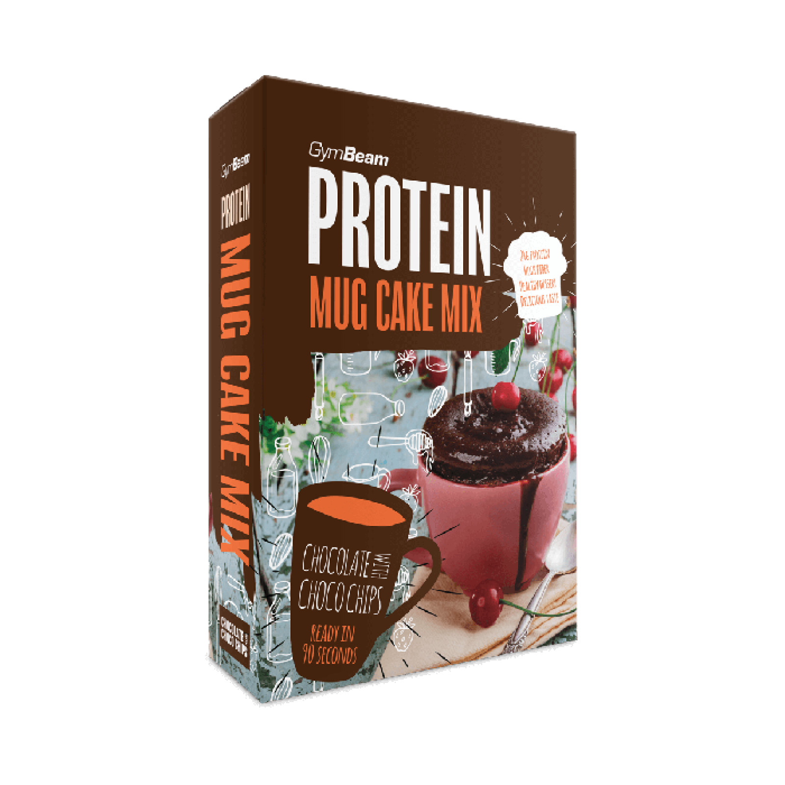 GymBeam Protein Mug Cake Mix 500 g čokoláda a čokoládové kúsky · záber 1