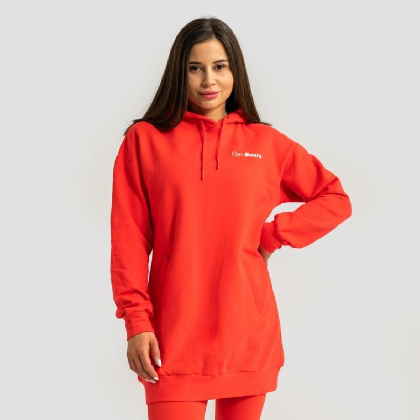 GymBeam Dámska Longline mikina Limitless Hot Red LL · záber 1
