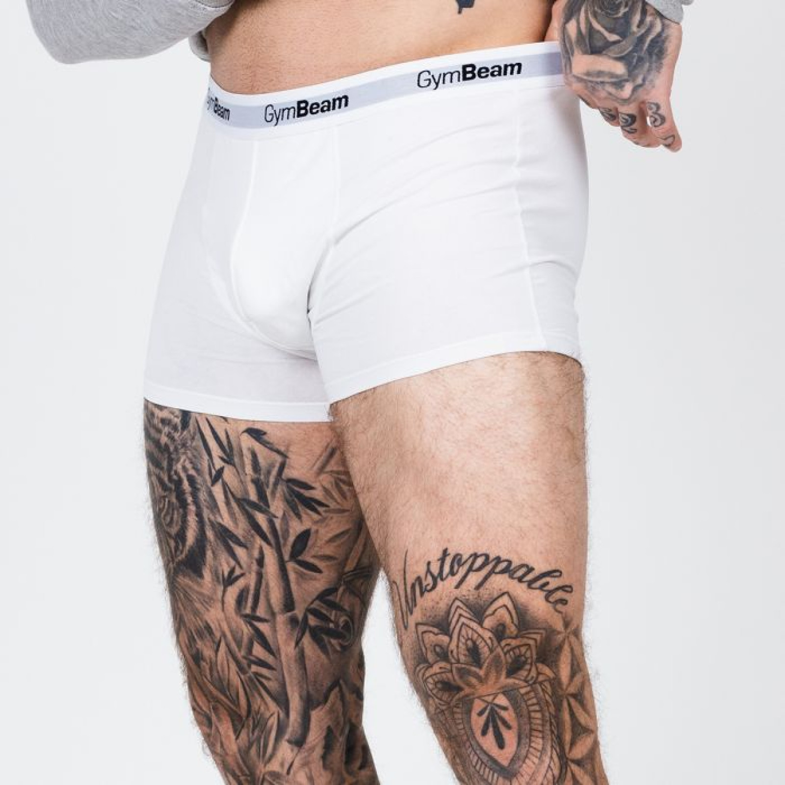 GymBeam Pánske boxerky Essentials 3Pack White XXXLXXXL · záber 1