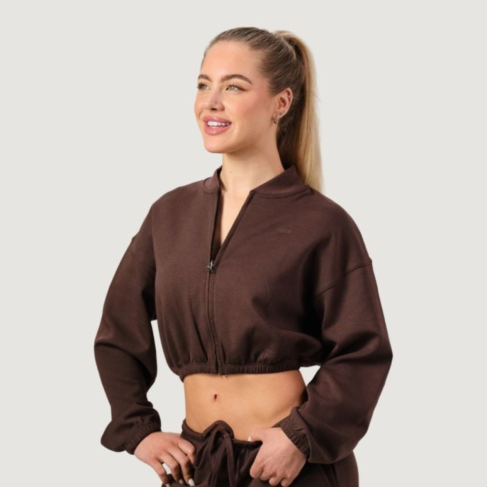GymBeam Dámska mikina Zip-Up NEO Mocha XS · záber 1