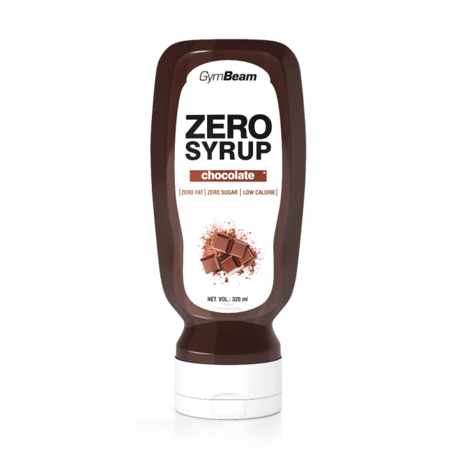GymBeam ZERO SIRUP čokoláda - Objem: 320 ml | Hmotnosť: 0,364 g | Balenie: 6 · záber 1
