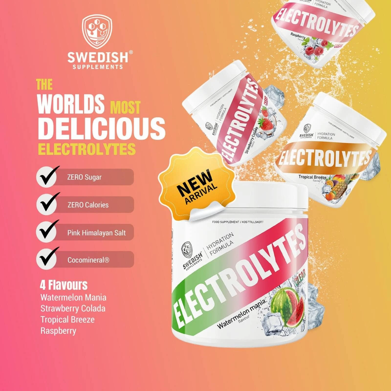 Electrolytes Clear - Swedish Supplements 240 g Watermelon mania · záber 1