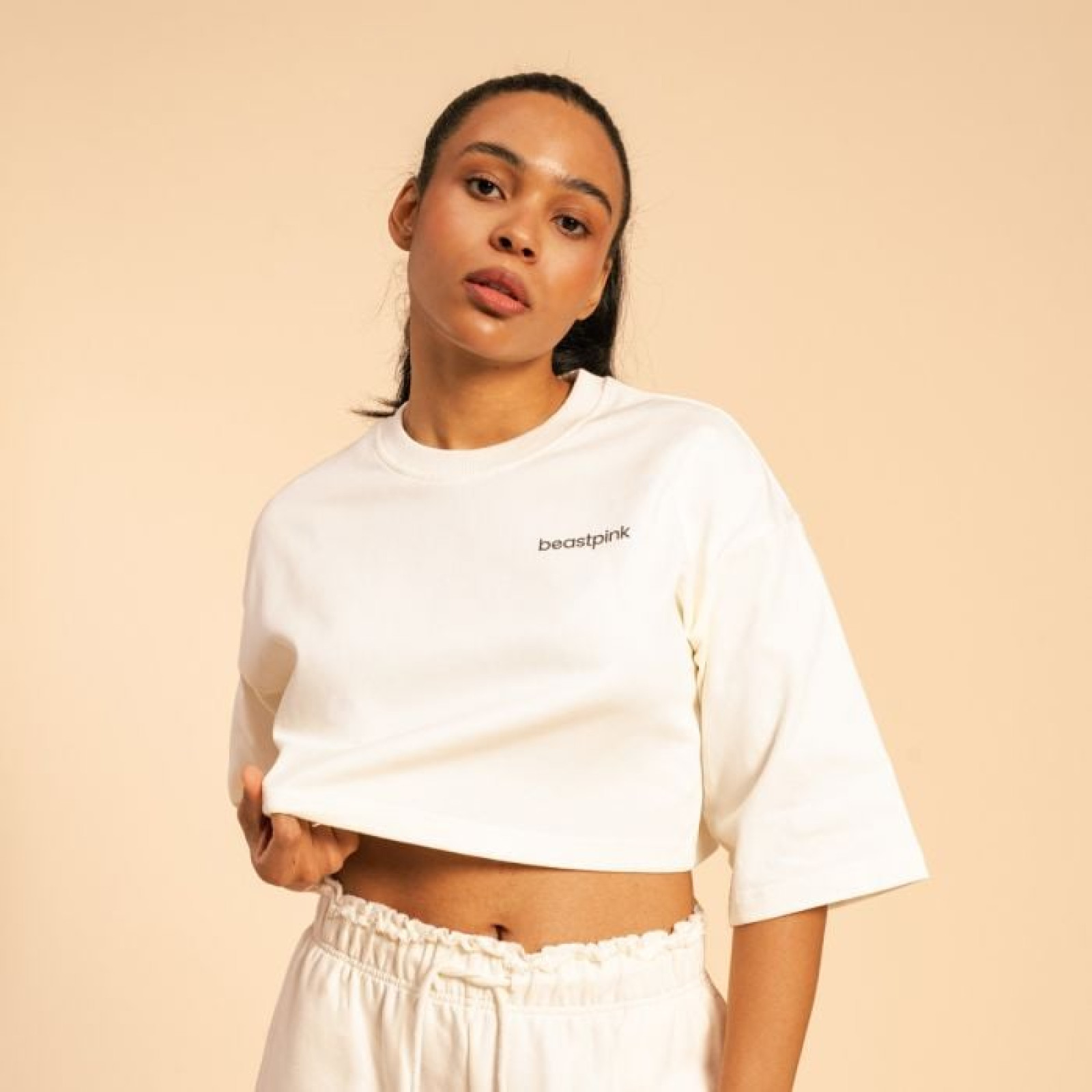 BeastPink Dámske tričko Cropped Serenity Ivory LL · záber 1