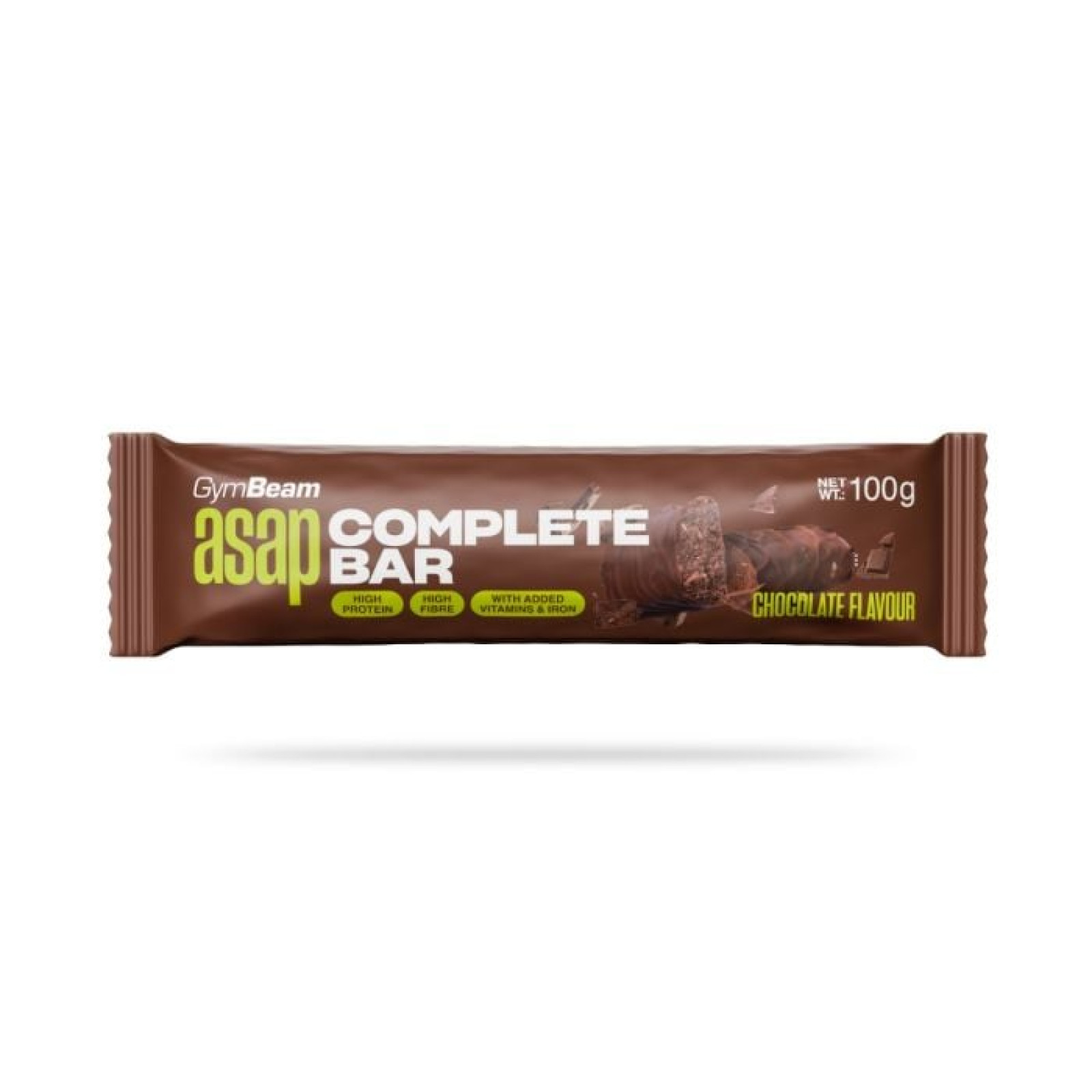 GymBeam ASAP Complete Bar čokoláda - Príchuť: Čokoláda | Hmotnosť: 0,1 kg | Balenie: 24 · záber 1