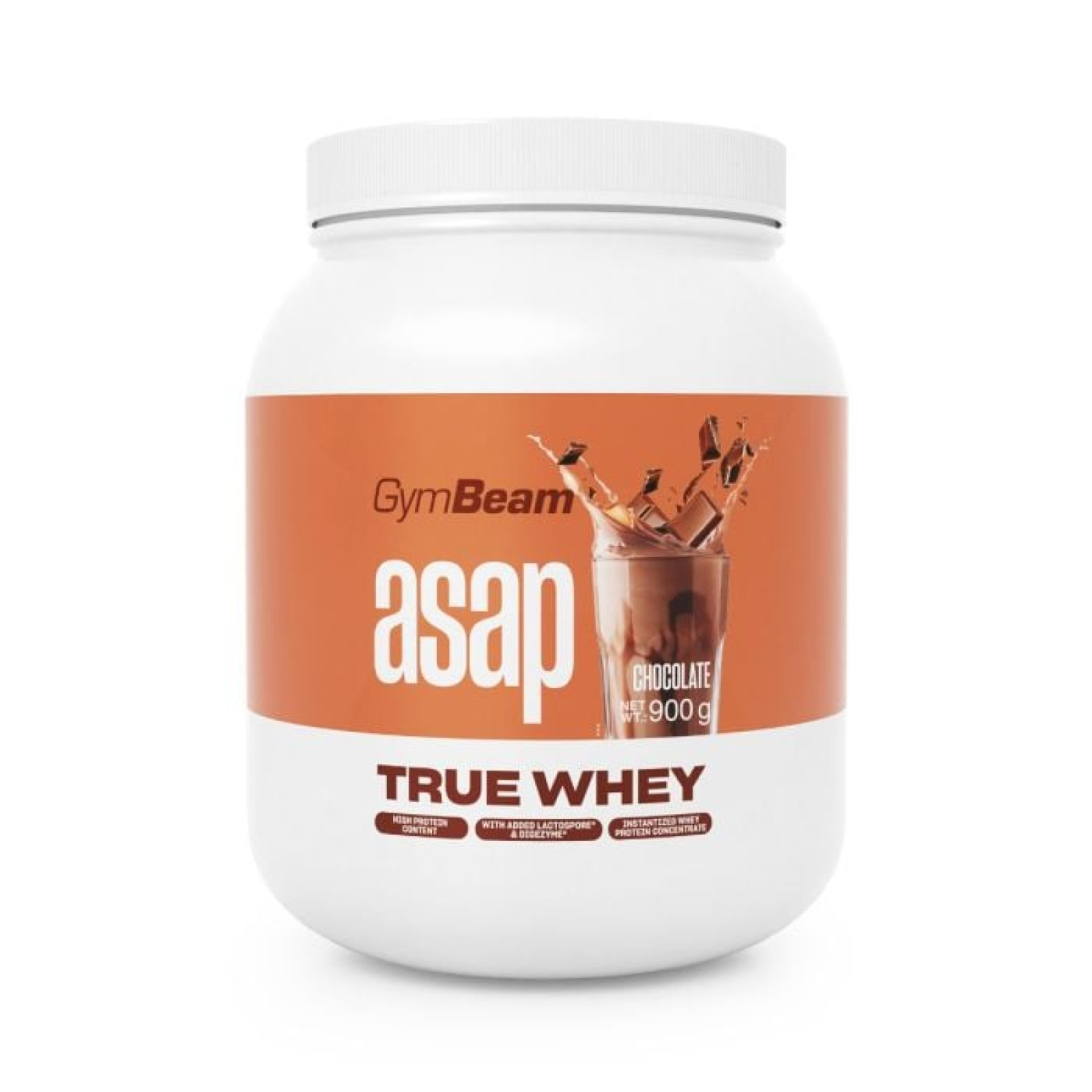 GymBeam ASAP True Whey čokoláda - Príchuť: Čokoláda | Hmotnosť: 0,9 kg | Balenie: 36 · záber 1