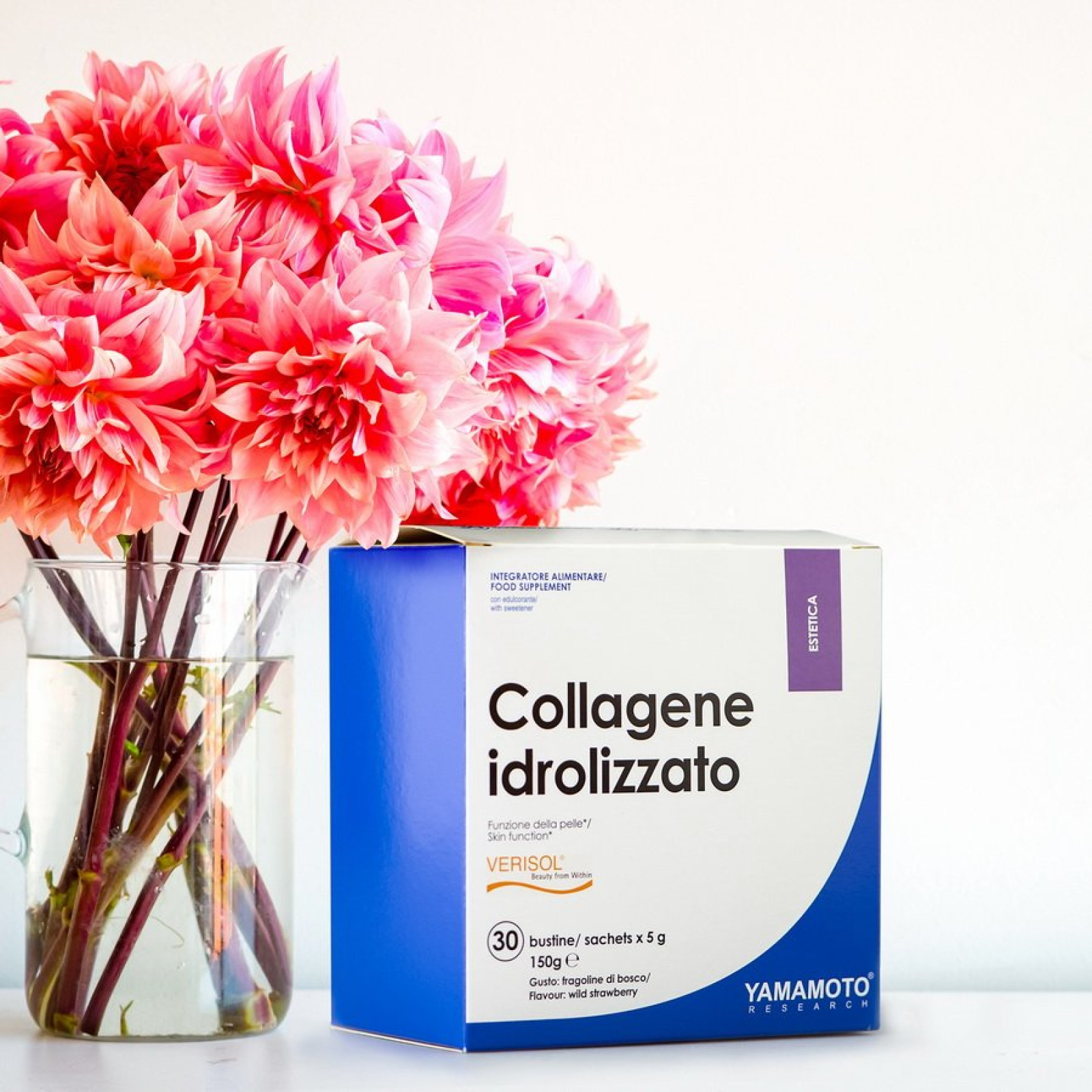Collagene idrolizzato (zmes 4 kolagénov) - Yamamoto 30 bags x 5 g Wild Strawberry · záber 1