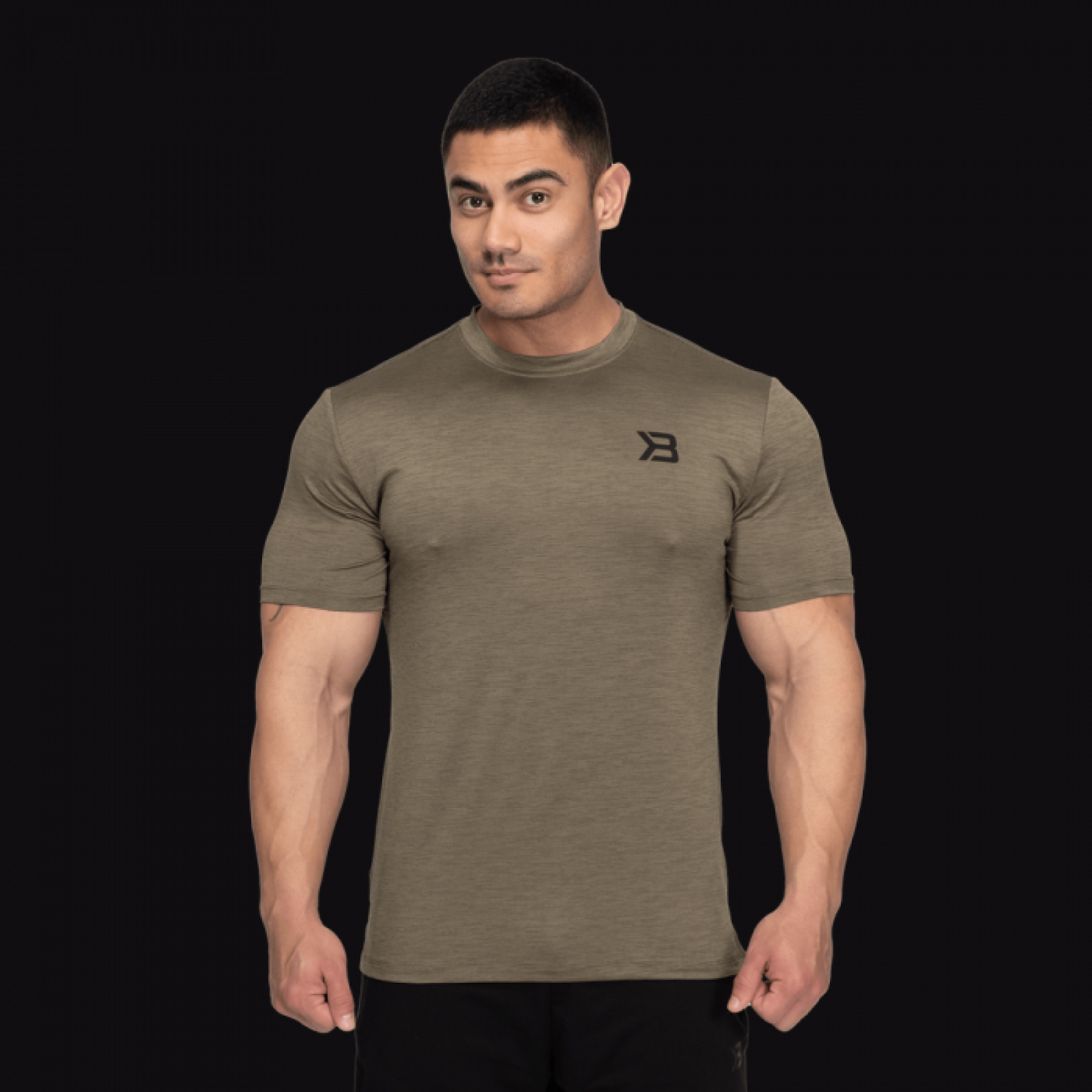 Better Bodies Essex Stripe Tee Washed Green Melange M · záber 1