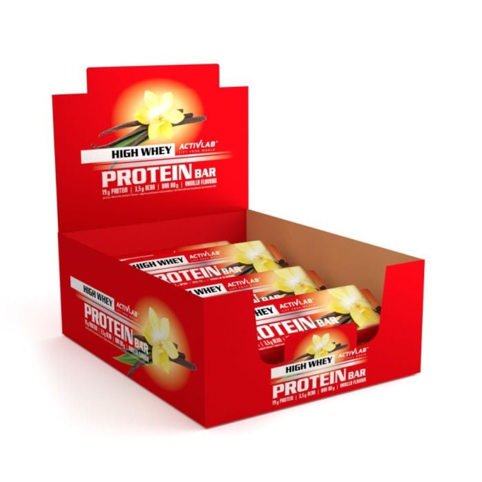 ActivLab Proteínová tyčinka High Whey vanilka - Príchuť: Vanilka | Hmotnosť: 1,92 kg | Balenie: 24 · záber 1