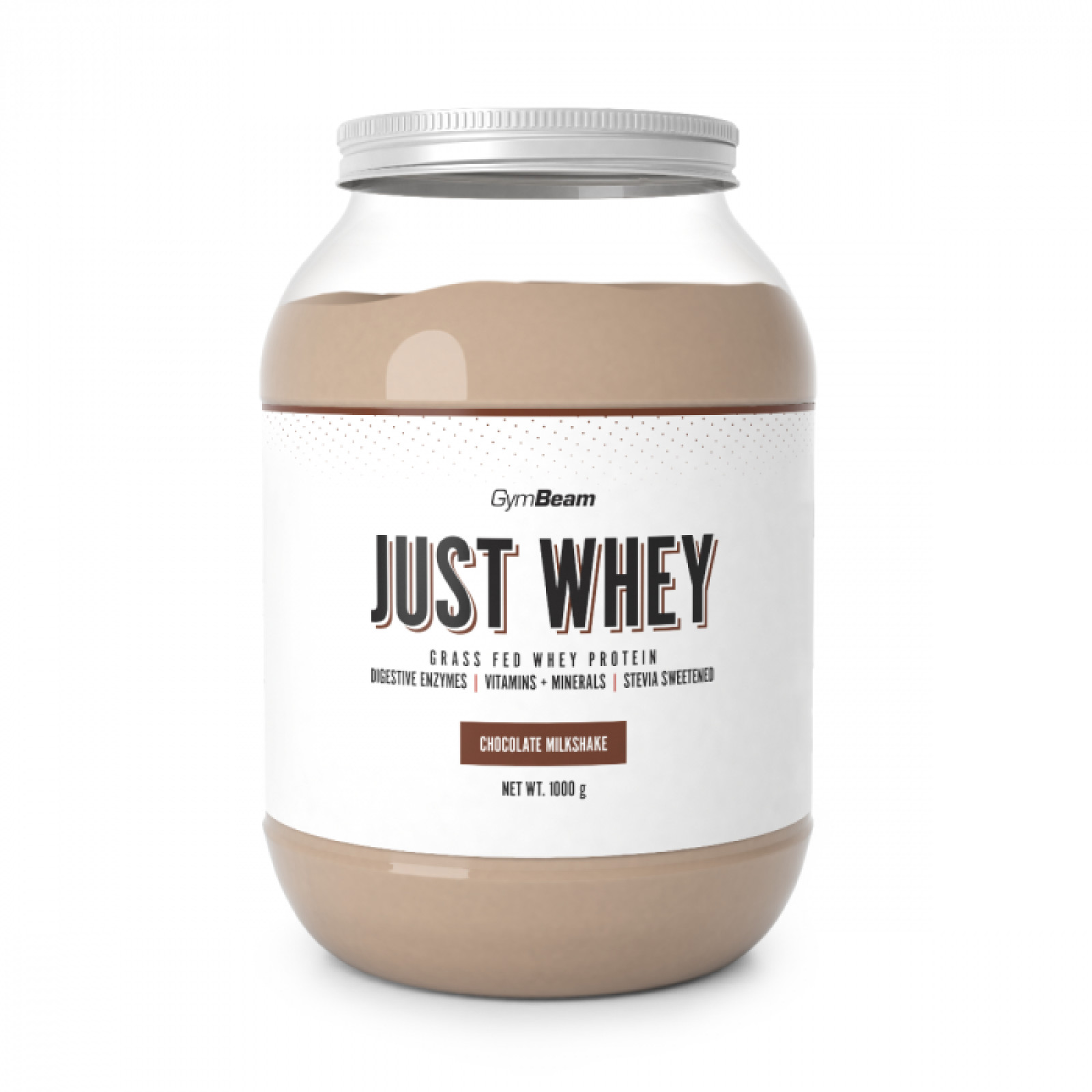 GymBeam Just Whey čokoládový milkshake - Príchuť: Čokoládový milkshake | Hmotnosť: 1 kg · záber 1