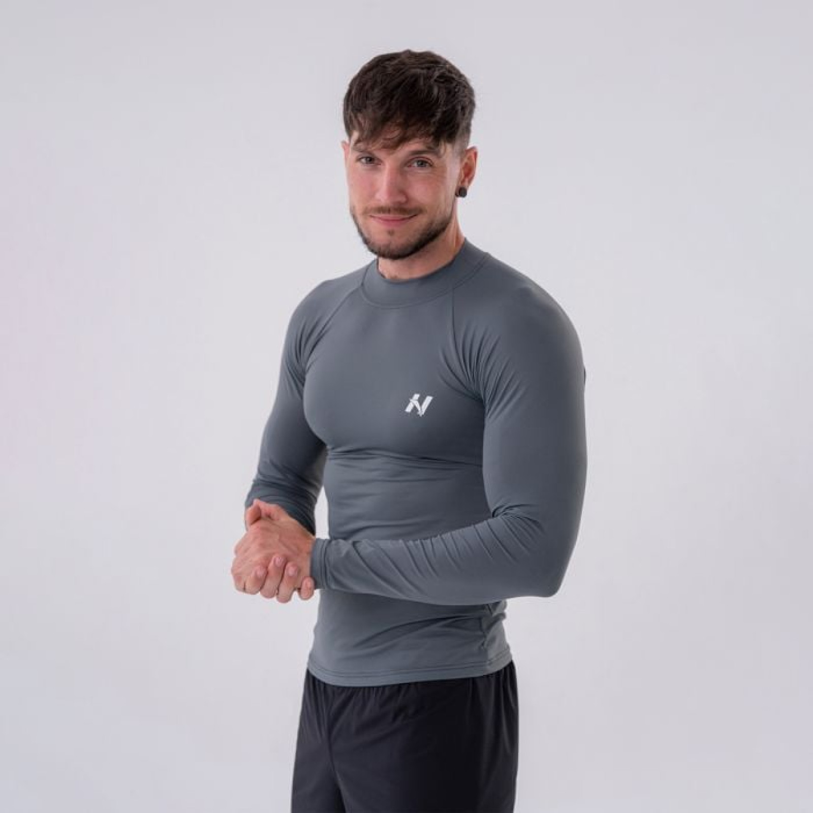 NEBBIA Pánske Tričko Long-Sleeve Active Grey XXLXXL · záber 1