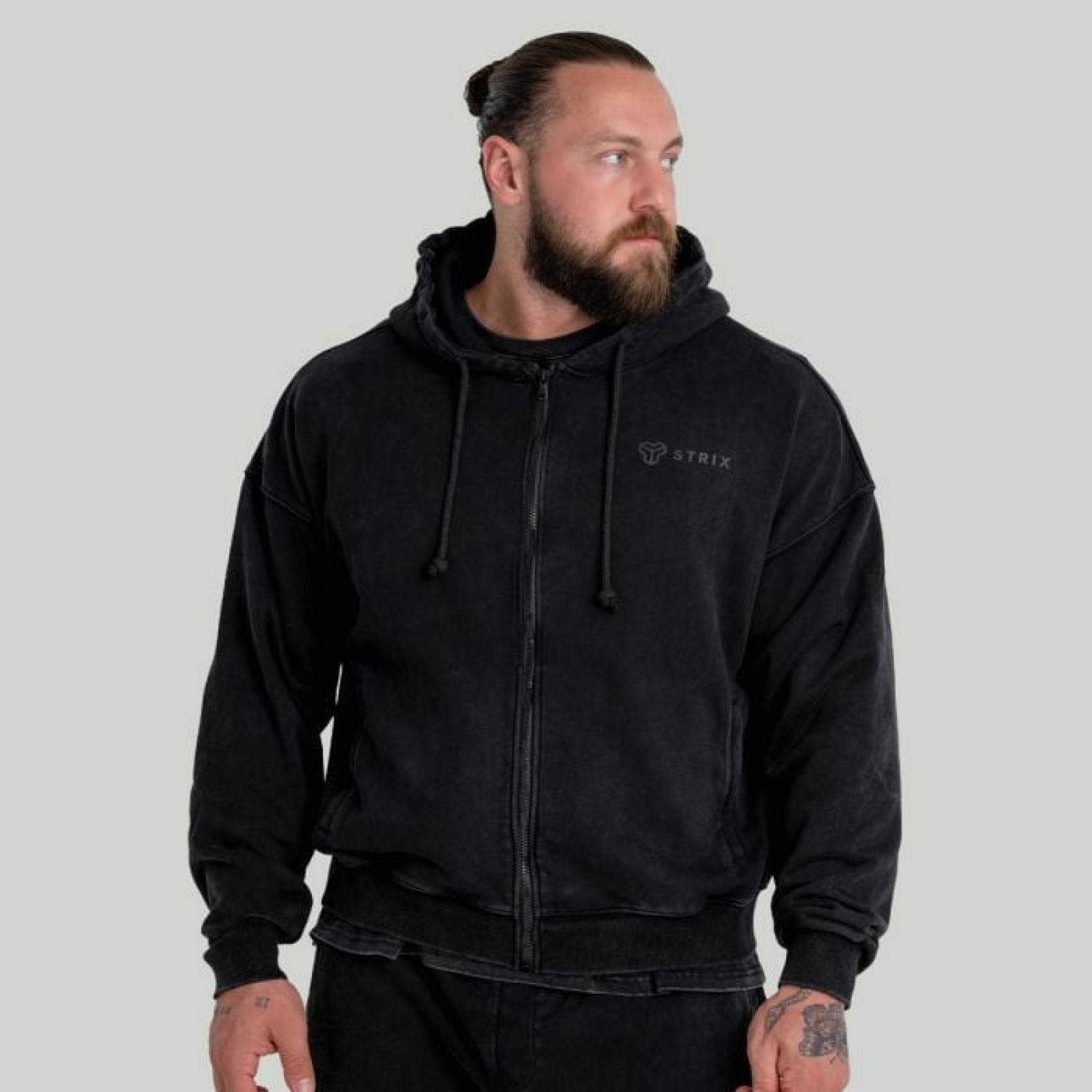 STRIX Mikina Zip Washed Black S · záber 1