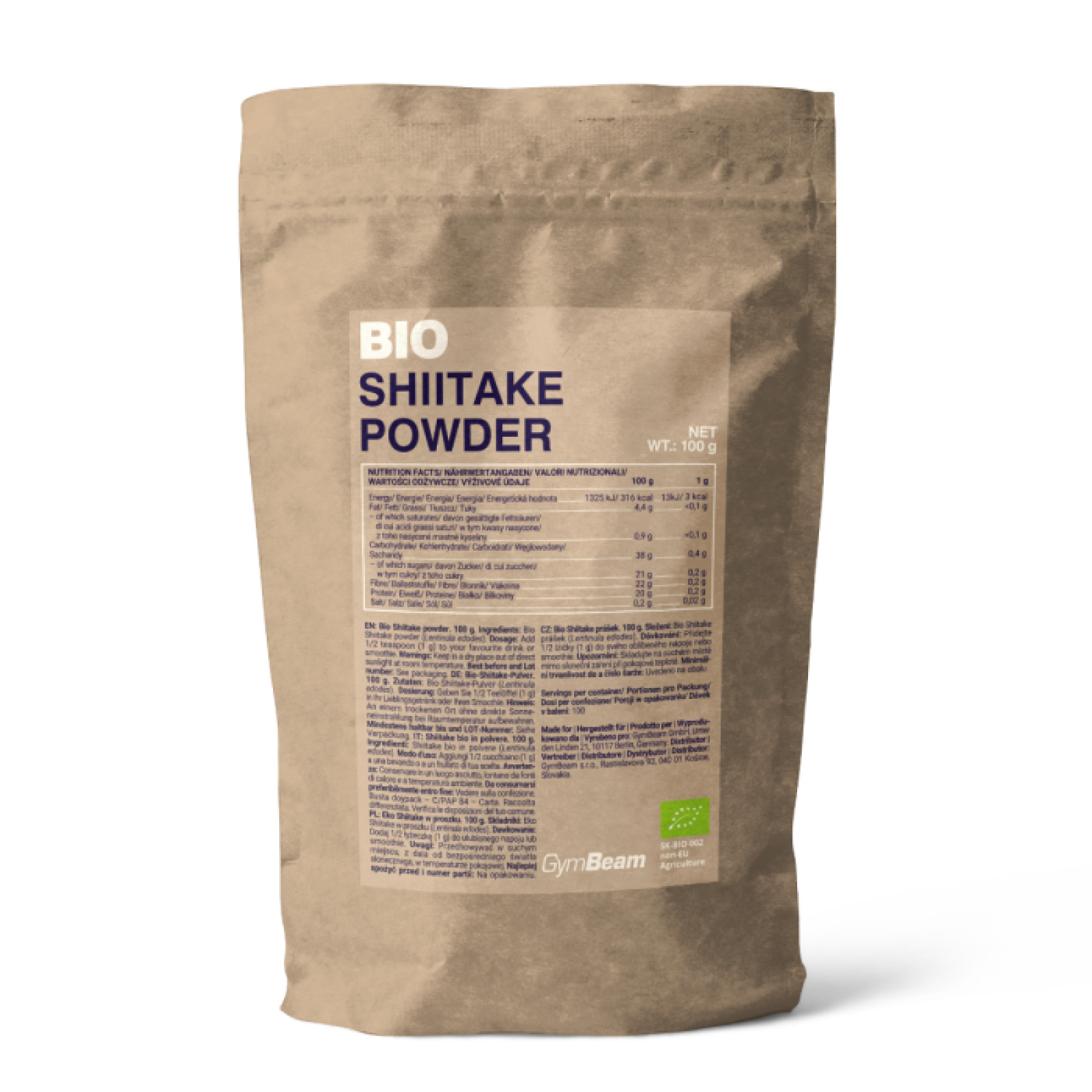 GymBeam Bio Shiitake prášok · záber 1