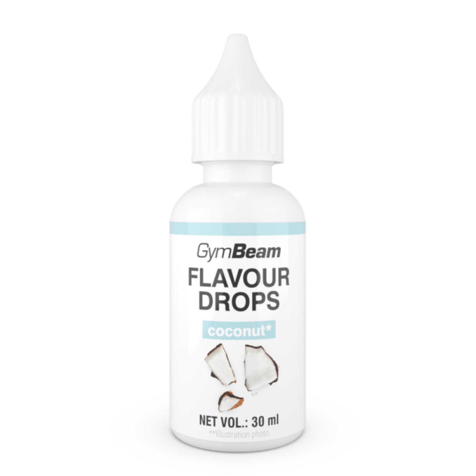 GymBeam Flavour Drops kokos - Príchuť: Kokos | Hmotnosť: 0,03 kg | Objem: 30 ml | Balenie: 50 · záber 1