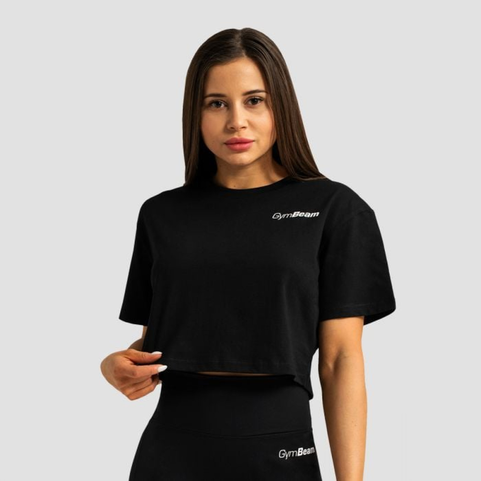 GymBeam Dámske tričko Cropped Limitless Black MM · záber 1