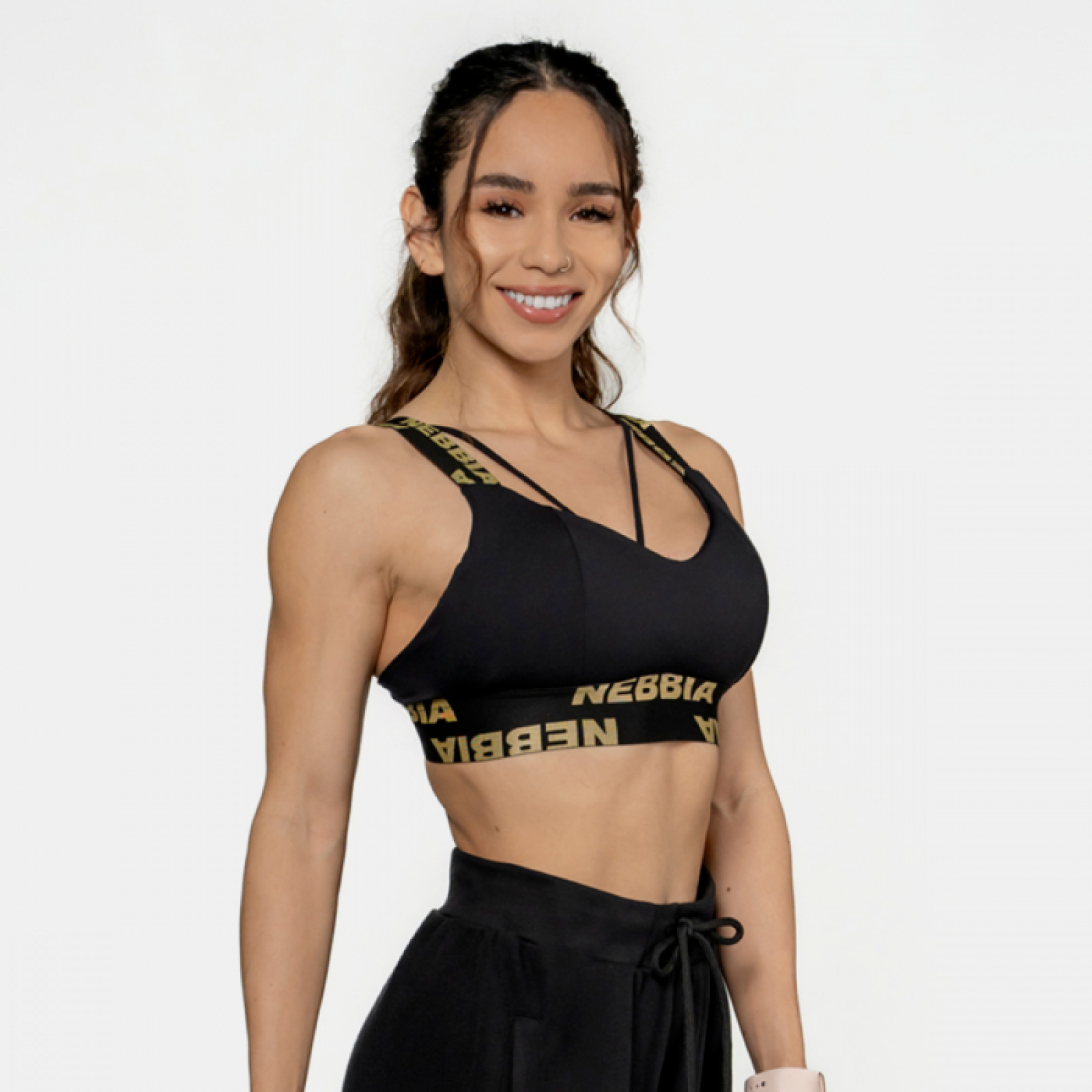 NEBBIA Športová podprsenka Intense Iconic Black/Gold LL · záber 1