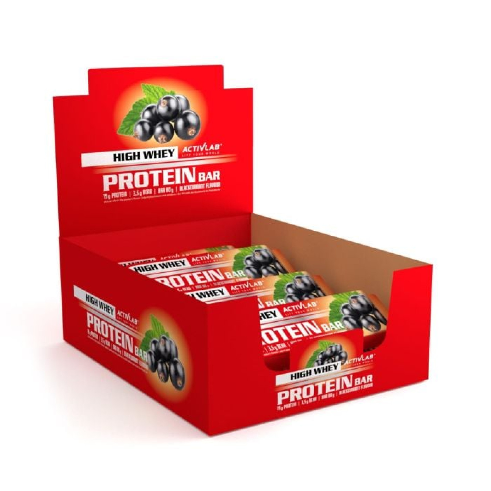 ActivLab Proteínová tyčinka High Whey čierne ríbezle - Príchuť: Čierne ríbezle | Hmotnosť: 1,92 kg | Balenie: 24 · záber 1