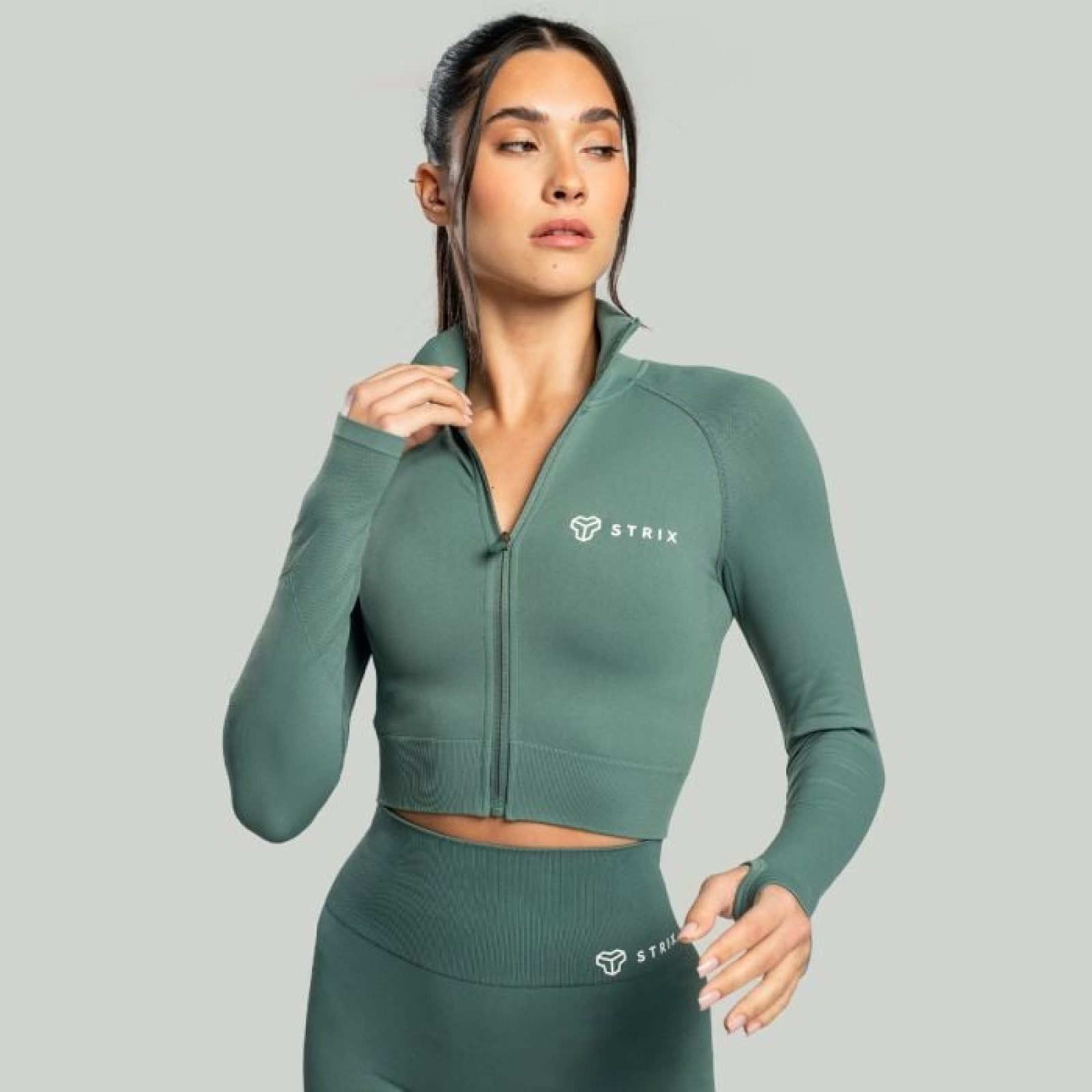 STRIX Dámsky top Cropped Seamless Moss XL · záber 1