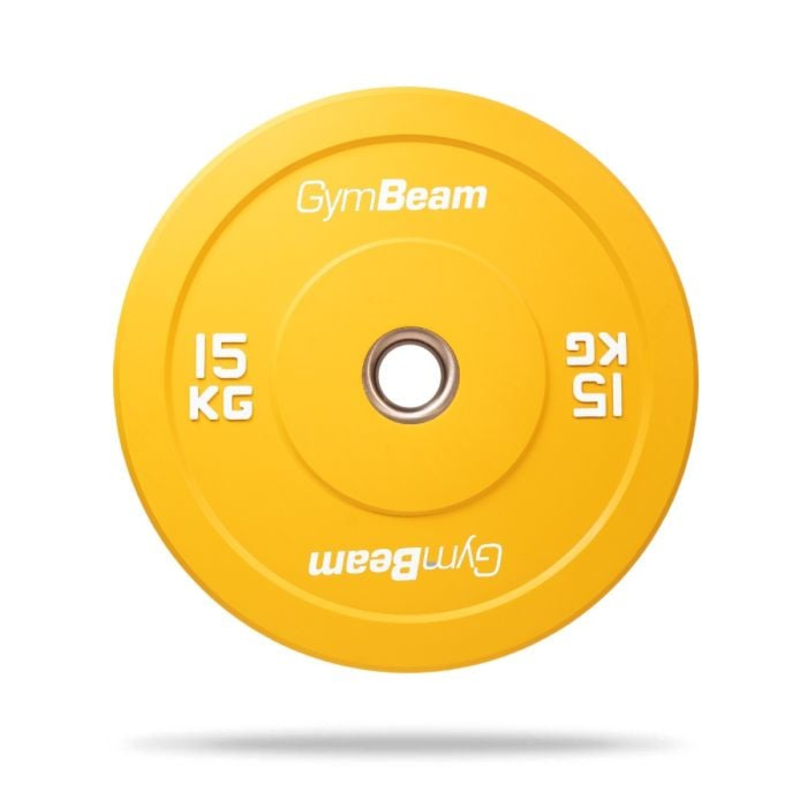GymBeam Gumový kotúč Bumper 51 mm - Farba: Žltá | Hmotnosť: 15 kg · záber 1