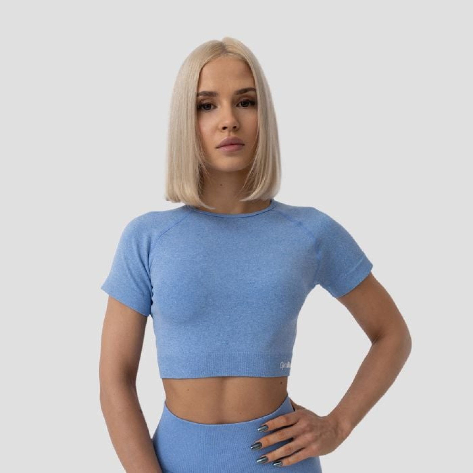 GymBeam Dámske tričko FLO Crop-Top Blue LL · záber 1