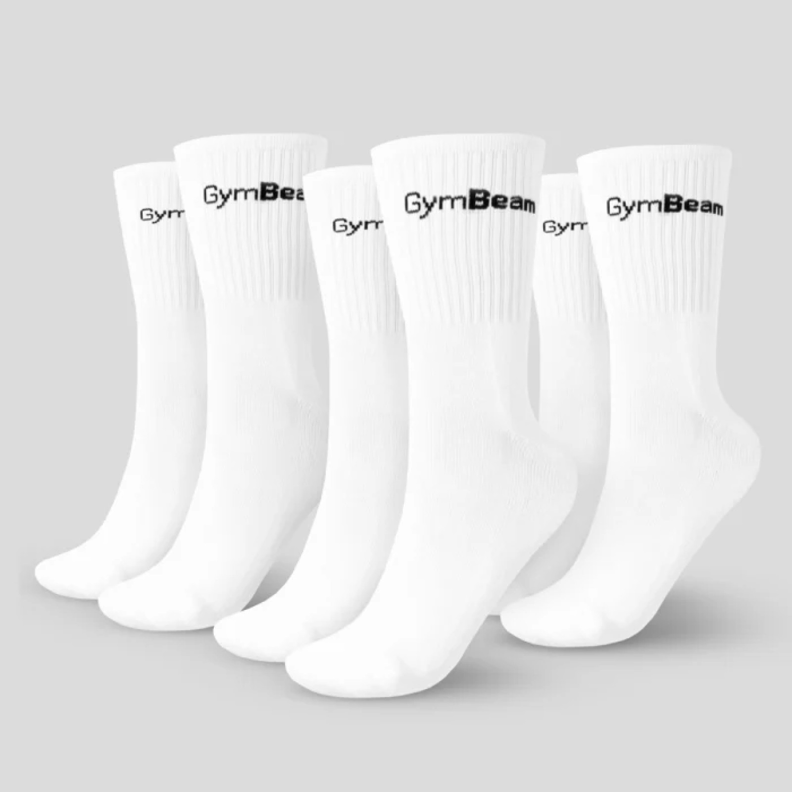 GymBeam Ponožky 3/4 Socks 3Pack White LL · záber 1