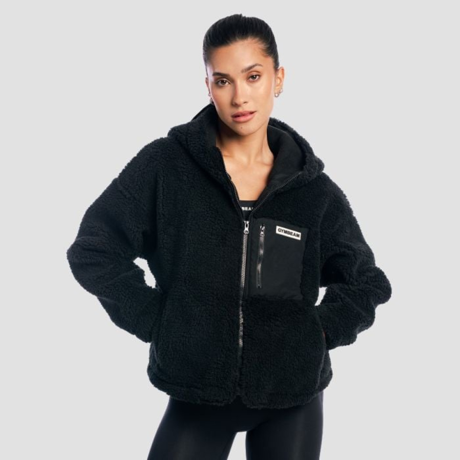 GymBeam Dámska bunda Sherpa Black XL · záber 1